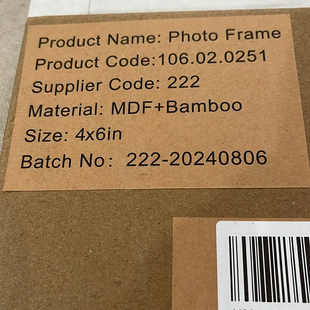 Sonefreiy 4x6 Inch Natural Bamboo Picture Frame/NIB